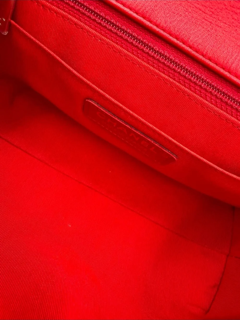 Chanel Red Quilted Lambskin Shoulder Bag with Gold Chain
